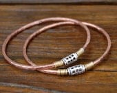 1 Handcrafted Copper-Sterling-Brass Bangle - koregon
