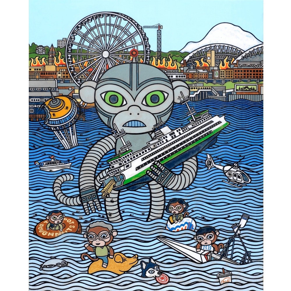 Floating Around in the Sound Art Print