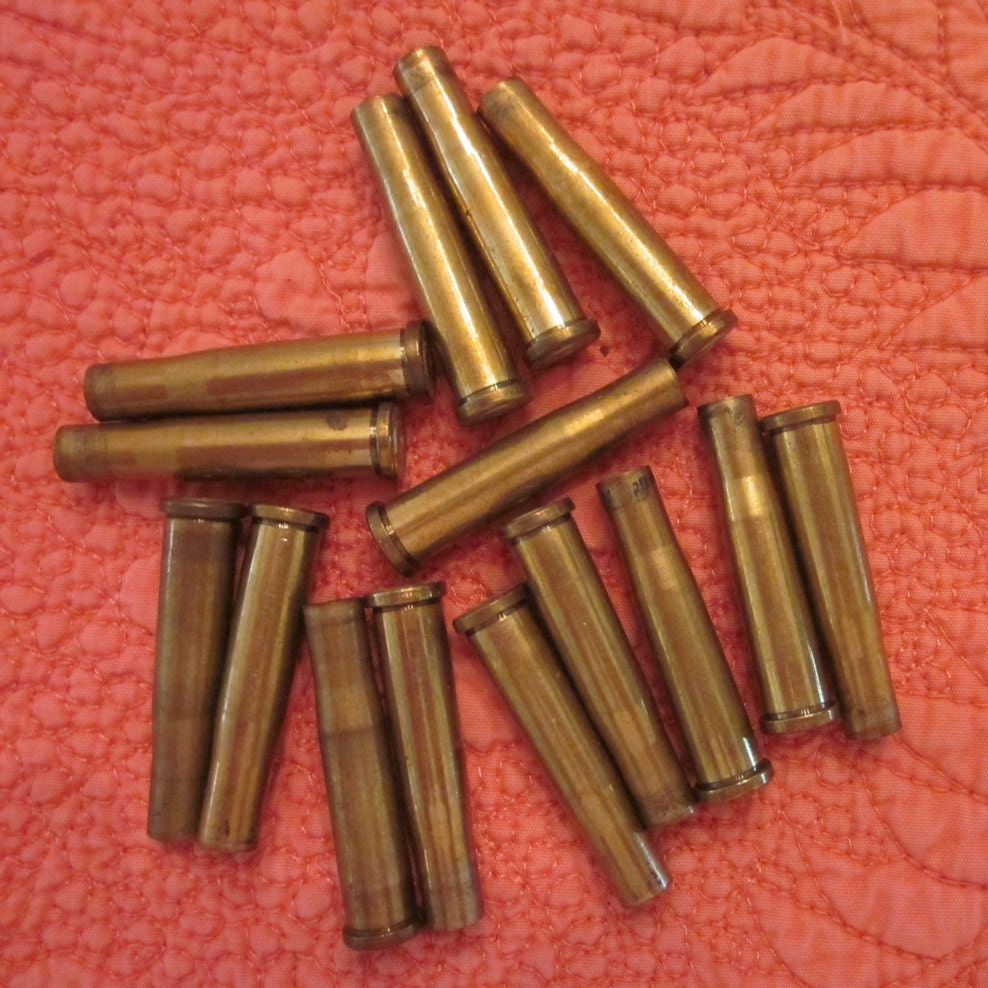 Fifteen Empty Brass Bullet Casings - Small 22 Hornet