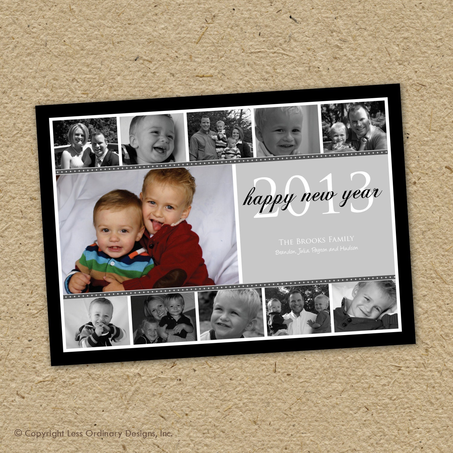 happy new year collage photo card, custom