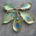 Little Leather Peacock Feather Brooch or Pin