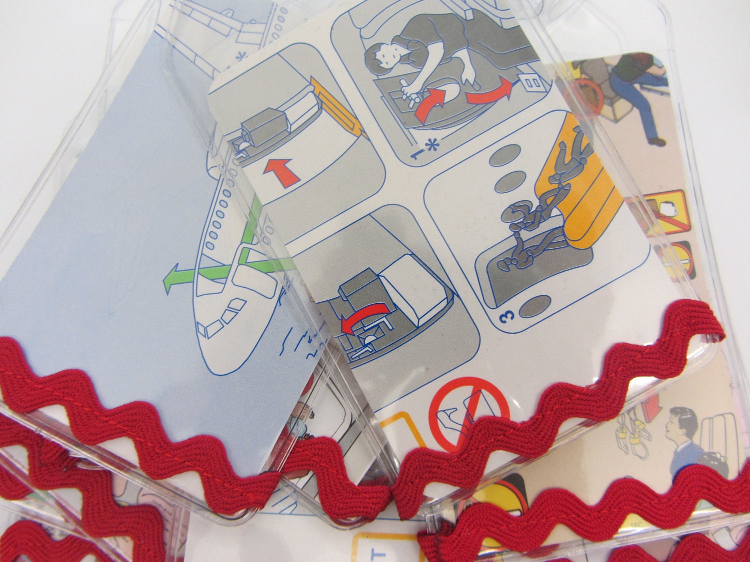 Luggage Tag- made from real airline safety cards- Choose 1