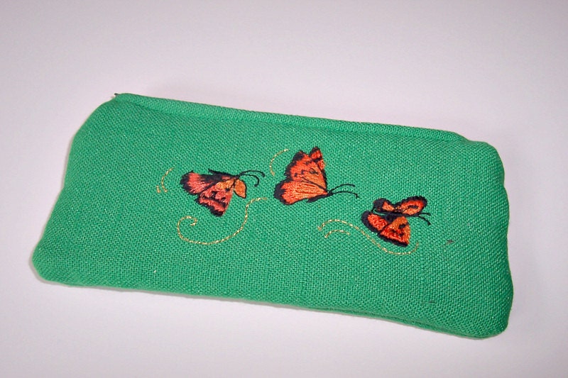 Coin Purse , Eyeglass Case , Coin Pouch , Change Purse , Money Pouch , Eye Glass Case , Reading Glasses Case, Butterfly Design