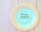 Retro Kitchen Pie Decor // Shabby Chic PUMPKIN PIE SIGN  // Vintage Aqua Teal Cottage Wall Decor //  Beach House