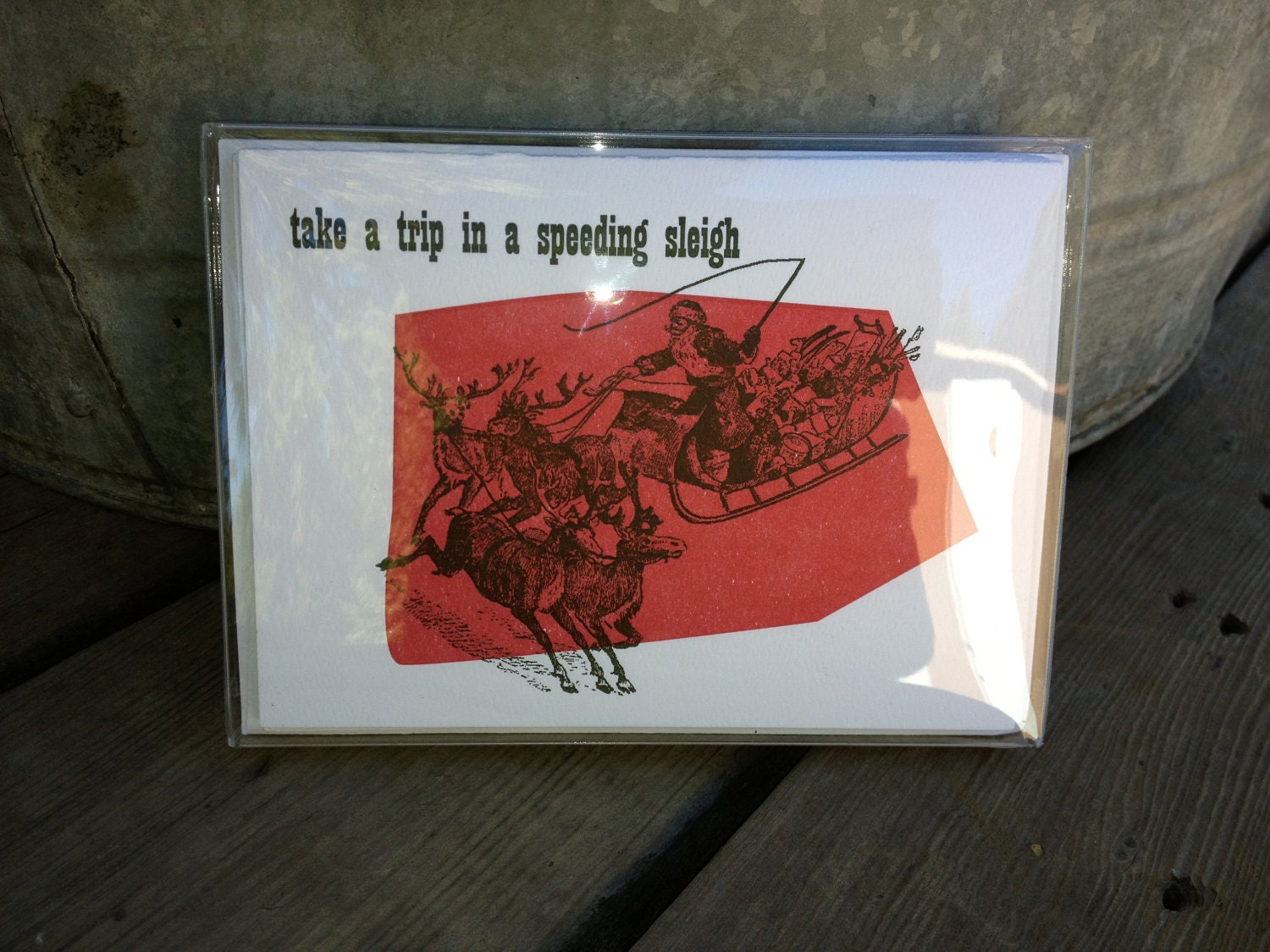 Letterpress Xmas Cards - SET of 6 - six designs - see individual cards
