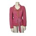 Lady's Sweetheart Vintage-Pink Crochet Sweater Sash Waist Chic Jacket - Size XS - by Annie Briggs - 'RACQUEL'