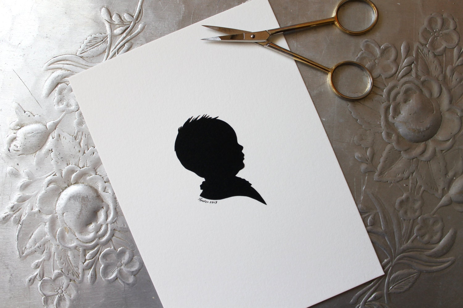 Custom Silhouette Portrait in the Traditional Freehand Style
