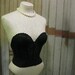 Vintage strapless Black Bra Lace Low Cut Longline 32 B