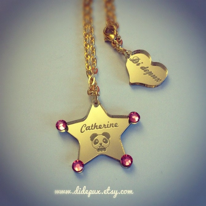PETIT IMAGE ENGRAVED name necklace laser cut