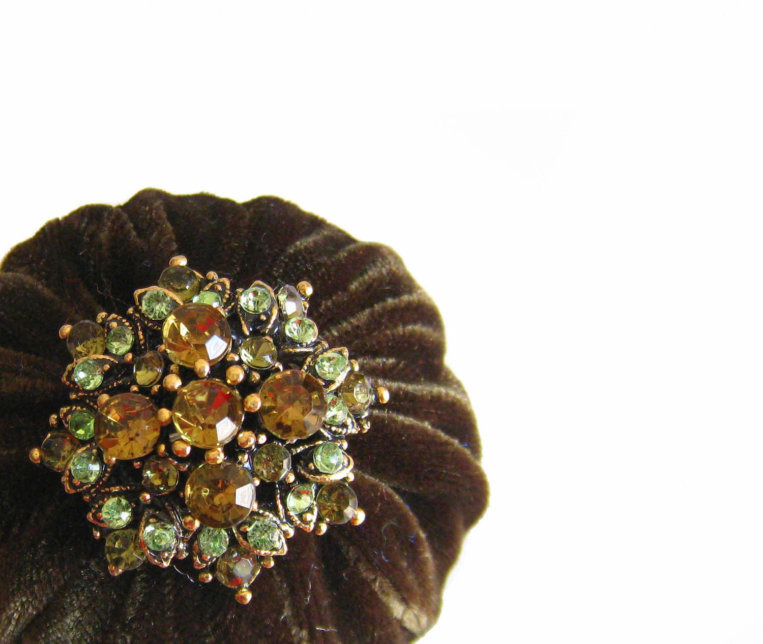 Forest Green Pincushion filled with Emery Sand / Emery Pin Cushion