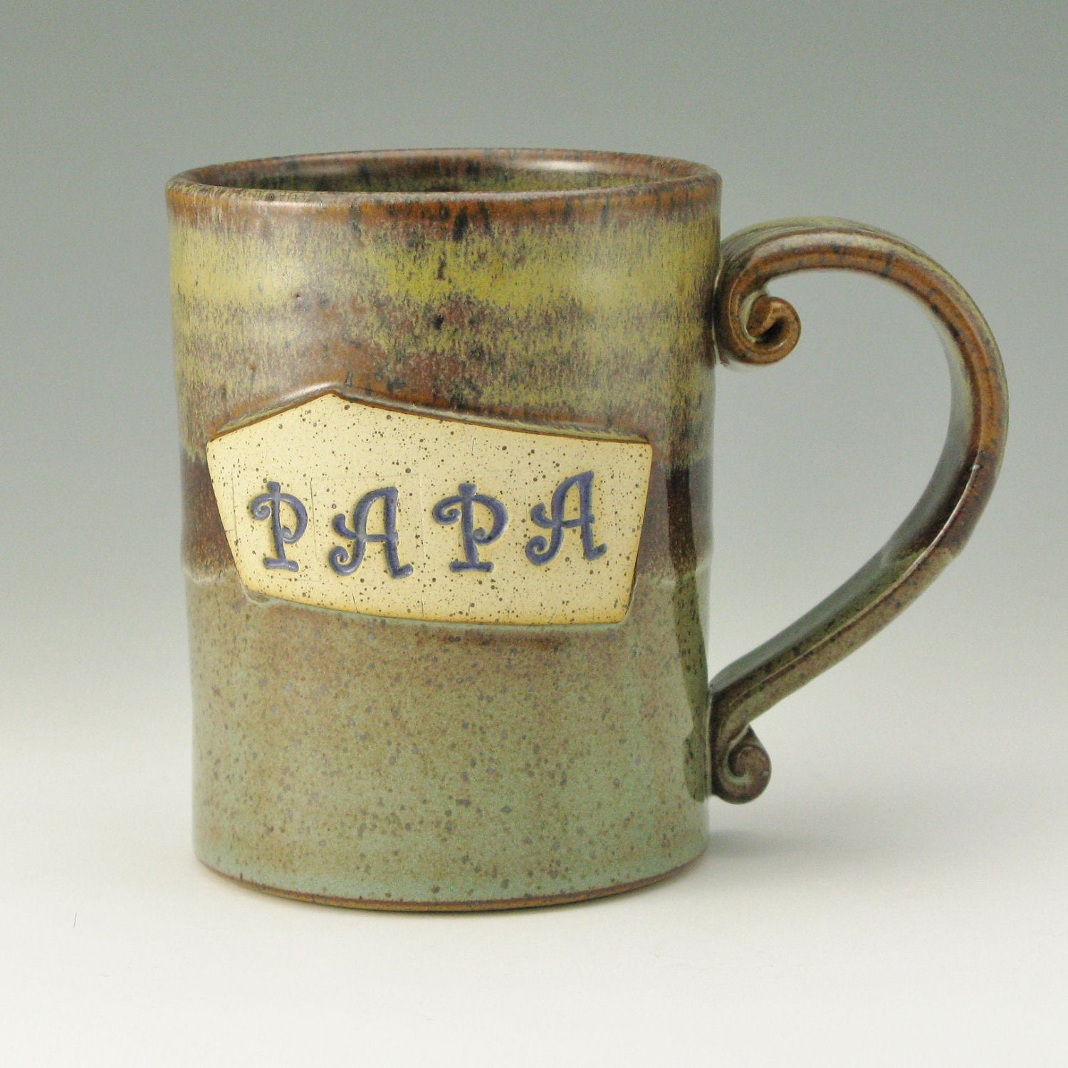 PAPA Mug, Beer Mug, Coffee Mug, Large Mug, 16 Ounce Mug, Rich Brown, Ready To Ship
