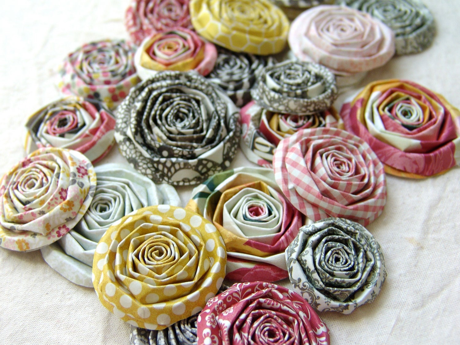 Pink Lemonade paper flowers set of 25 handmade blooms MME Honey raspberry black