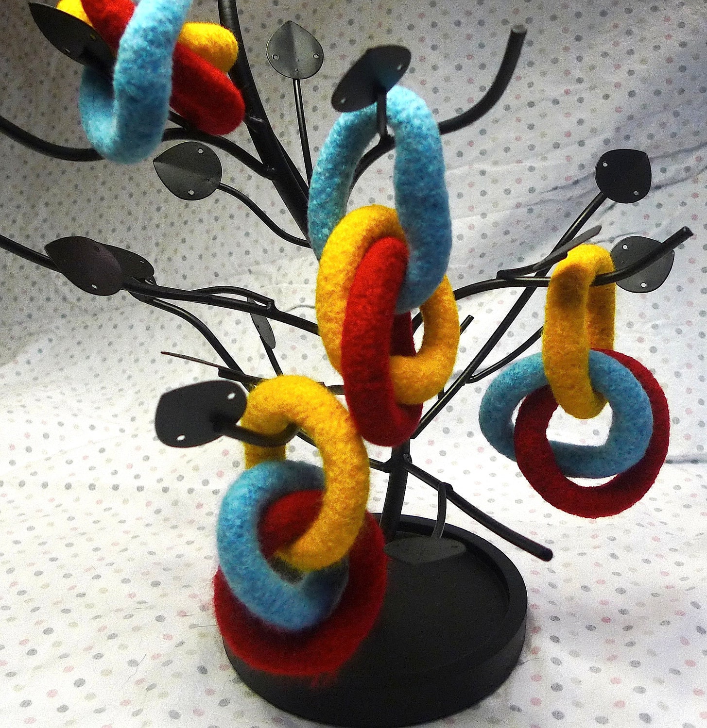 FREE US Shipping--Domestic Wool Felt GNOT Teether--Primary Colors