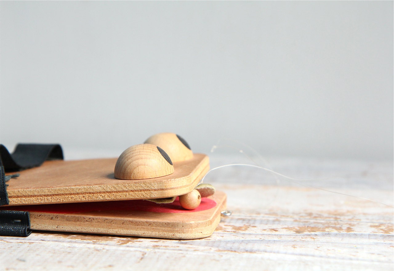 Vintage Fly Catcher Game / German Toy, Wood Toy, Frog