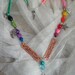 Sale - Footsteps on the Moon - hand-stamped mixed metal and bead artisan necklace