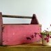 Vintage Wood Tool Box Caddy / Industrial Home Storage