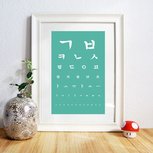 Korean optical test poster print