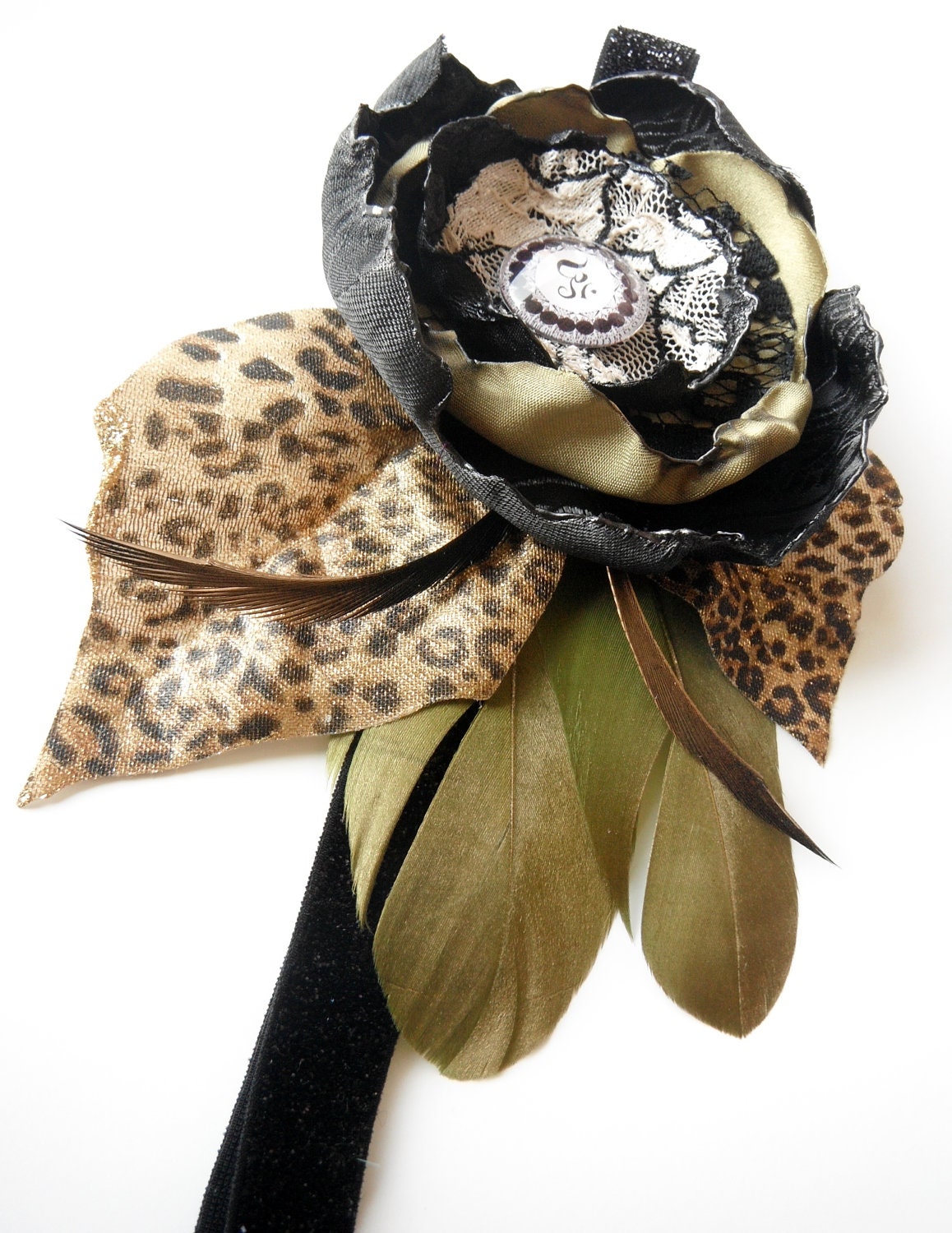 Sparkle Kitten -Feather Flower Om Mandala Headband Mini Headdress