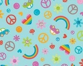 Feeling Groovy Groovy Blue Rainbow - Fat Quarter
