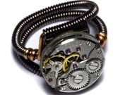 Steampunk Ring -  Antique Vintage Watch Movement