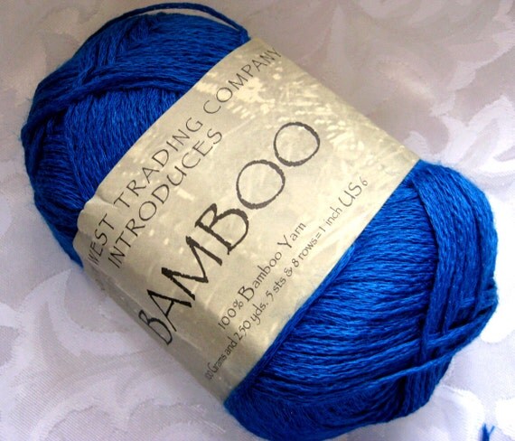 Bamboo yarn Electric blue medium weight DK weight by crochetgal