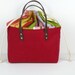 Lunch/Picnic Tote in Bright Red Waxed Canvas
