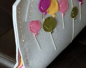 Wedding butterfly release wool felt handbag or wine gift bag or your everyday handbag