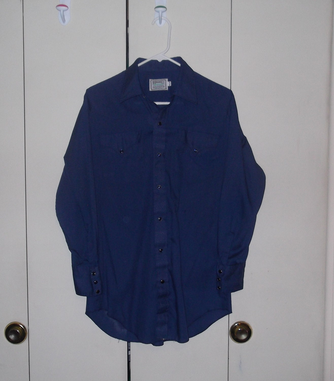 Vintage 1970s H Bar C western medium large navy blue