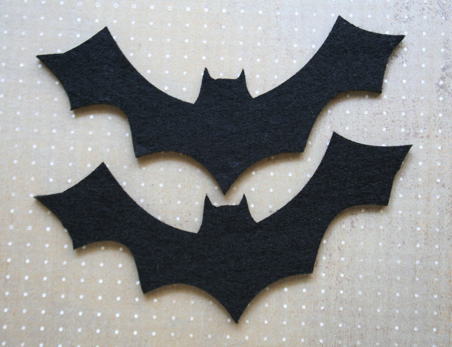 4 Classic Black Bat Vintage Style Halloween Felt Ornaments