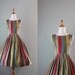 Vintage 1950s Dress / 50s Autumn Stripes Sundress / 50s Cotton Dress