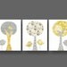 Nursery art print, baby nursery decor, nursery print, Kids art, yellow, gray, children wall art, bird, Tree, Set of three 11x14 prints