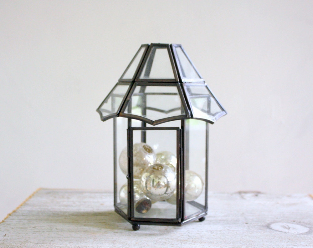Vintage Glass Terrarium House