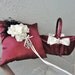 Reserved for April Custom Made Ring Bearer Pillow And Flower Girl Basket Burgundy And Ivory