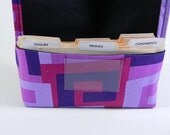 Coupon Organizer Holder  Purse Organizer Purple Maze Fabric Black LIning