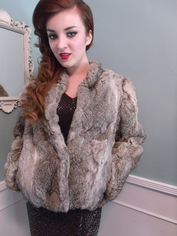 Vintage 60's 70's Gray Fur Coat. Vintage by sailorpinkvintage
