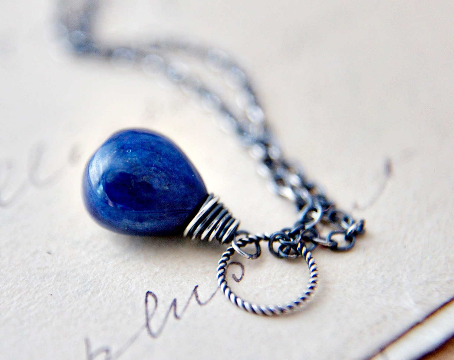 Sapphire Necklace Silver Gemstone Jewelry September