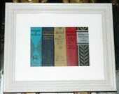 Vintage Book Inspired Framed Wall Art/Decor , Recycled Vintage Book Bindings Framed