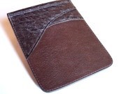 Kindle Paperwhite Sleeve - Brown Cowhide with Genuine Black Ostrich Trim