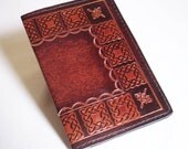 Leather Passport Cover and Card Case Wallet - U.S. Canada European Australia etc. - With Hand Tooled Celtic Design