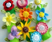 Flower Felt Finger Puppets  & Hair Accessories Sewing Pattern - PDF ePATTERN