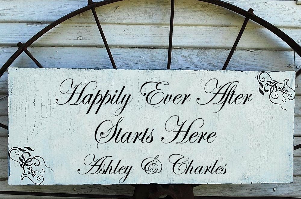HAPPILY Ever AFTER Wedding Sign 10x30 PERSONALIZED
