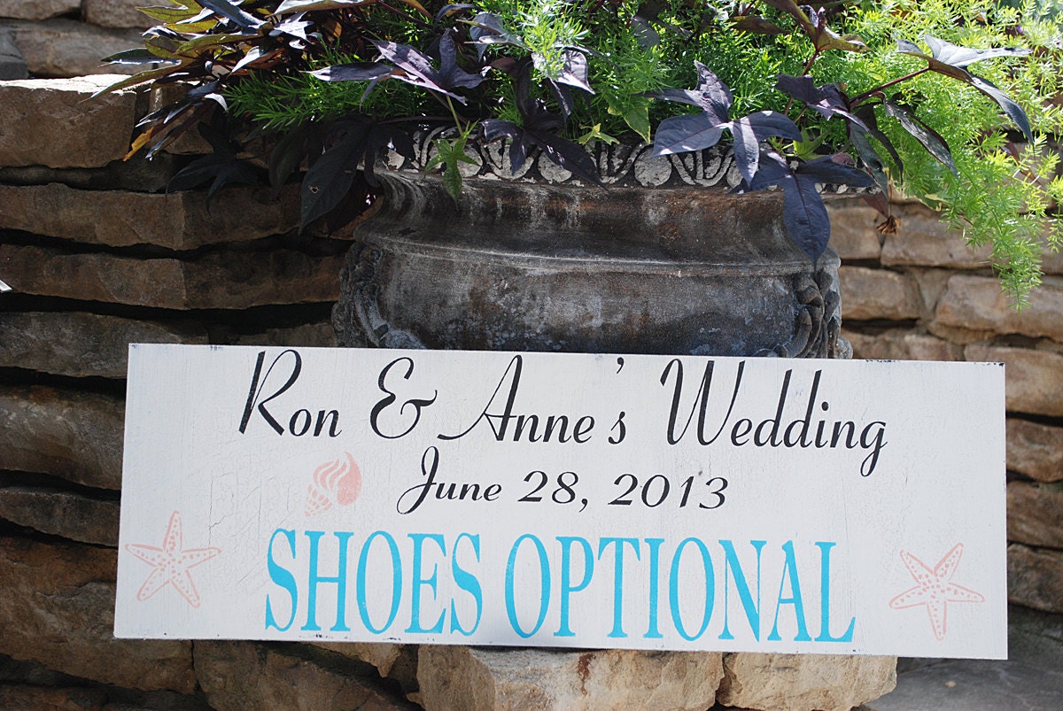 PERSONALIZED Wedding Sign SHOES Optional Custom FREE Stake 10x30