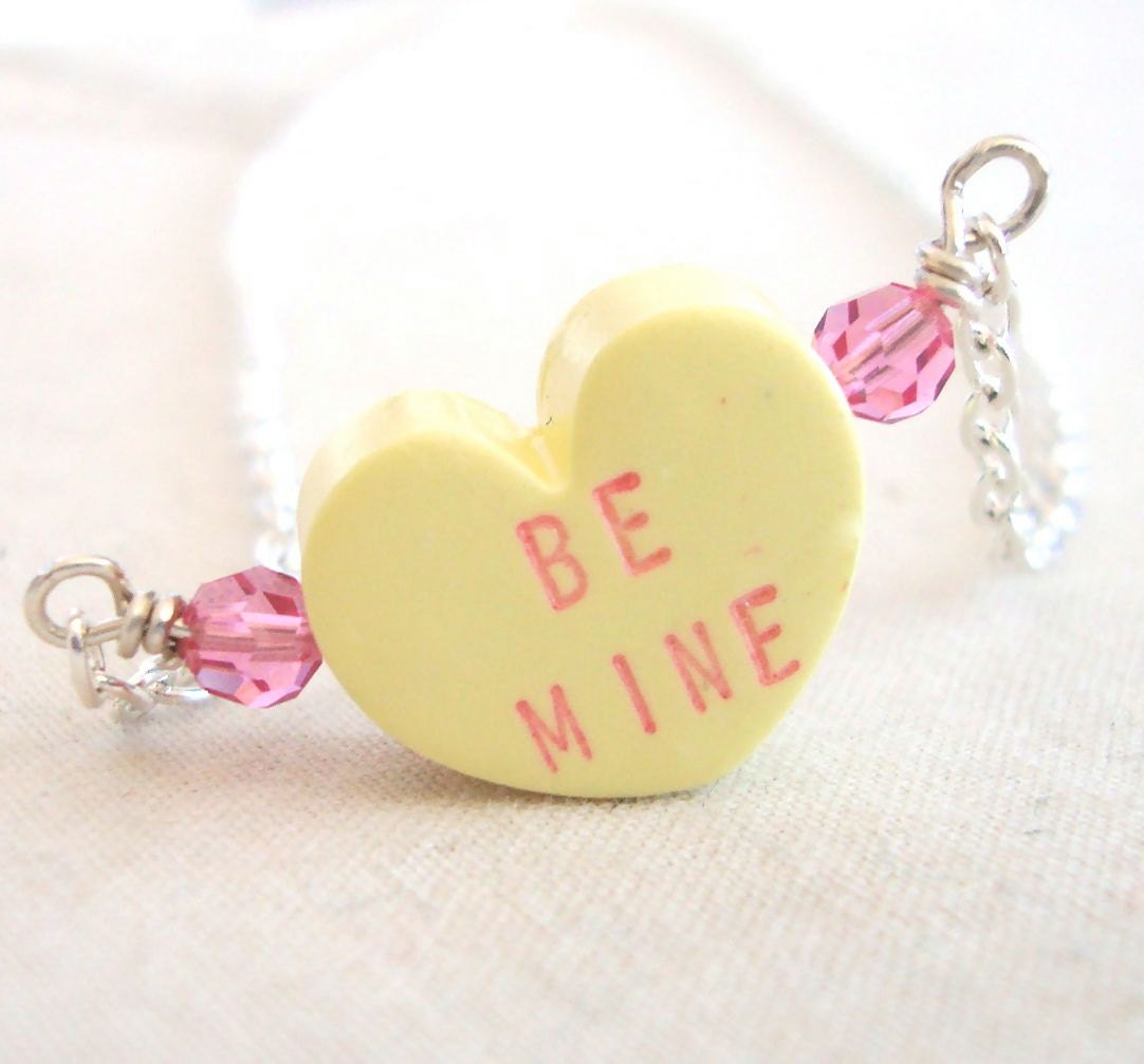 Be Mine Conversation Heart Necklace - Valentine's Day Jewelry