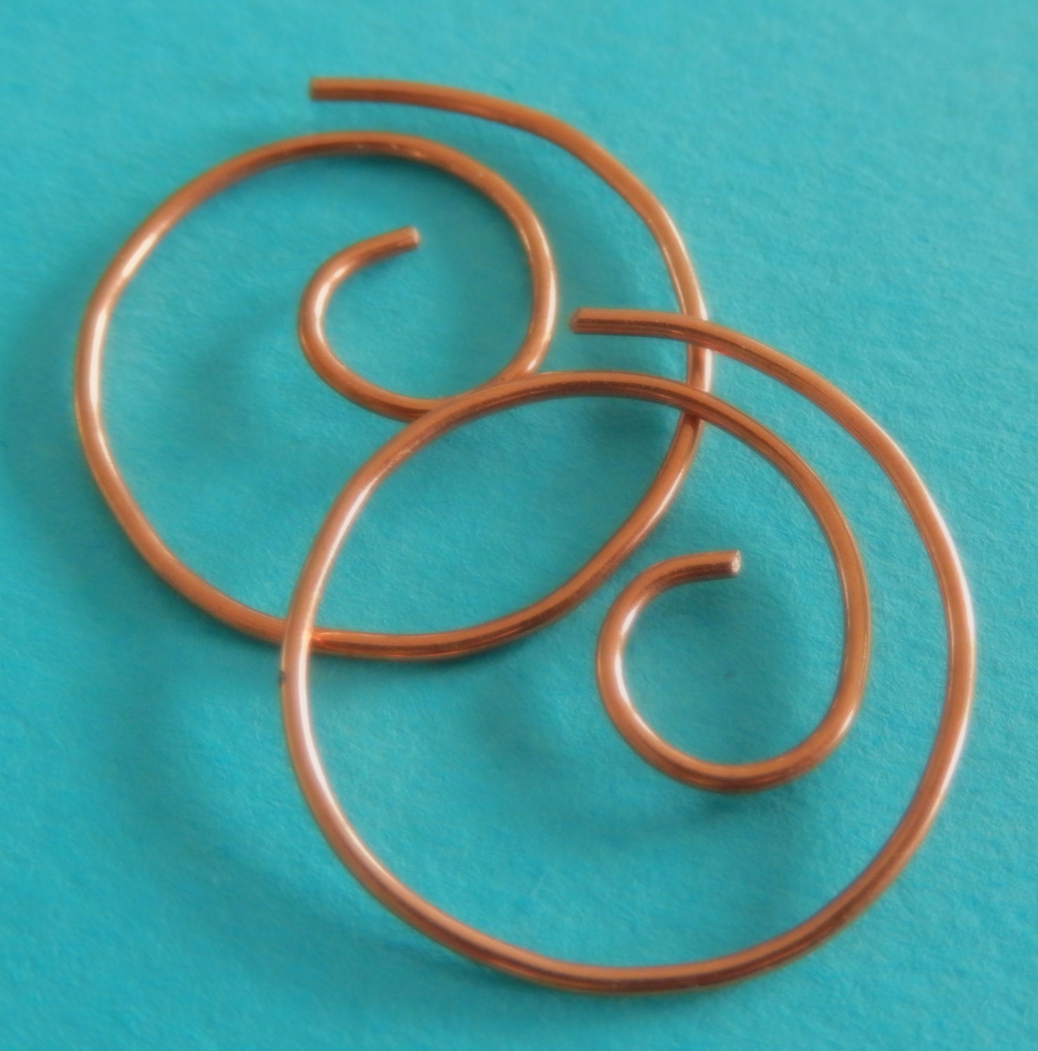 MINI. smooth 18 gauge solid copper hoop earrings