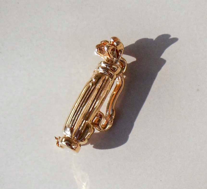 Vintage gold golf bag pin brooch men women by PaganCellarJewelry