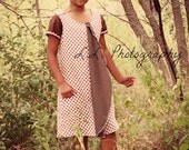 CLEARANCE SALE -Ruffle and Flow Dress - white rayon blend dress with ruffle front - Ready to ship - modern retro kids