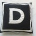 Letter D Black and white monogram pillow cover 18 inch - IN STOCK