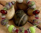 MARGARITA - Handmade lampwork, Swarovski Crystals, Turquoise Beads
