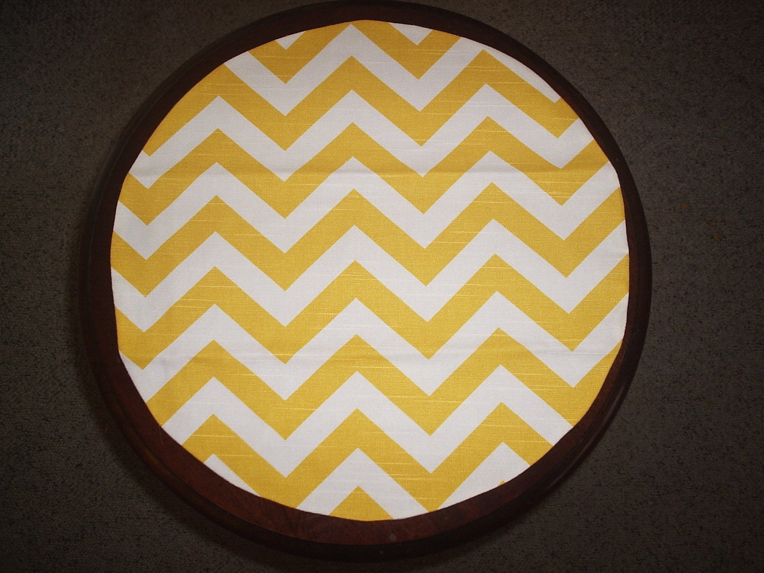 Yellow and white Chevron Table Rounds