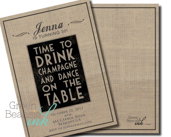DRINK CHAMPAGNE Printable Party Invitation Printing Available Il_570xn